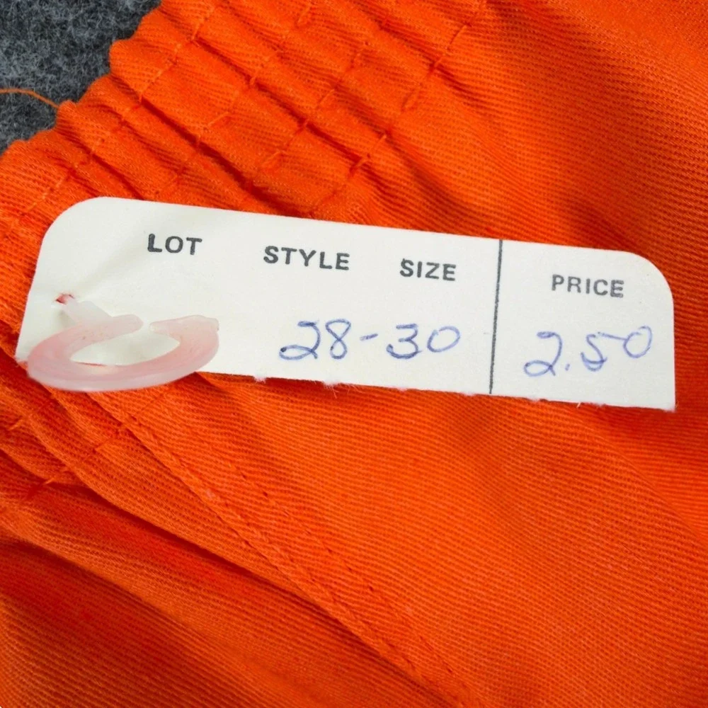 Fruit of the Loom Vintage 70s Gym Shorts Mens 28-30 Orange Deadstock NWT